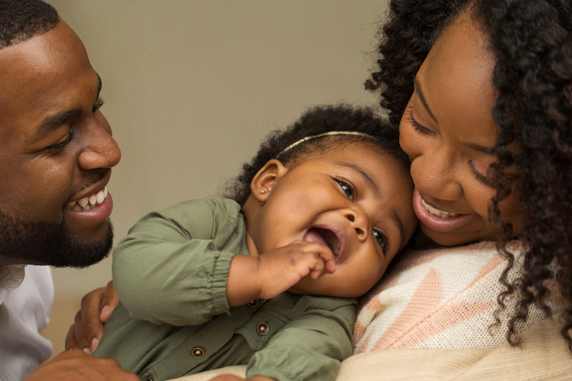 Happy African American Family